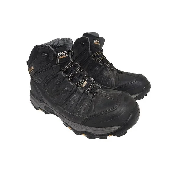Dakota Men's 6" 2301 Aluminum Toe Comp. Plate WP Work Boots Black Size 12W/L - Picture 1 of 7